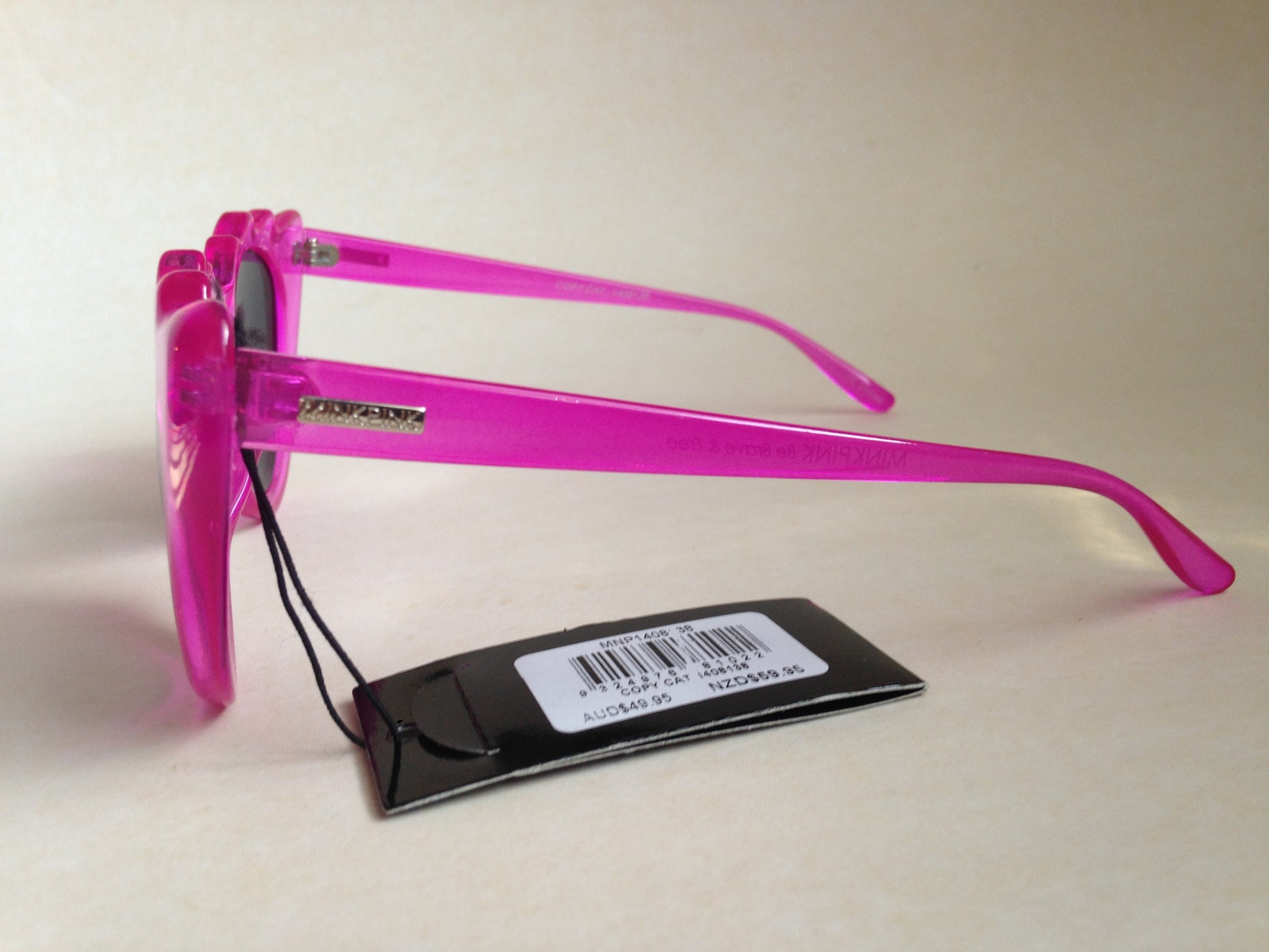 Minkpink Cat Eye Sunglasses Copy Cat 1408138 Flamingo Pink Frame Gray Lens - Sunglasses