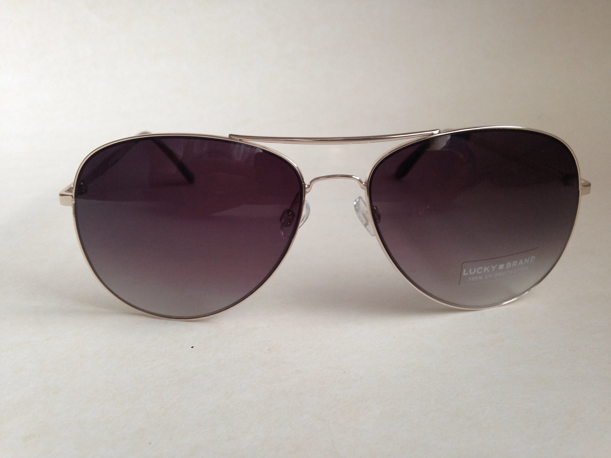Lucky Brand Mens Aviator Sunglasses D917 Pale Gold Metal Gray Gradient Lens - Sunglasses