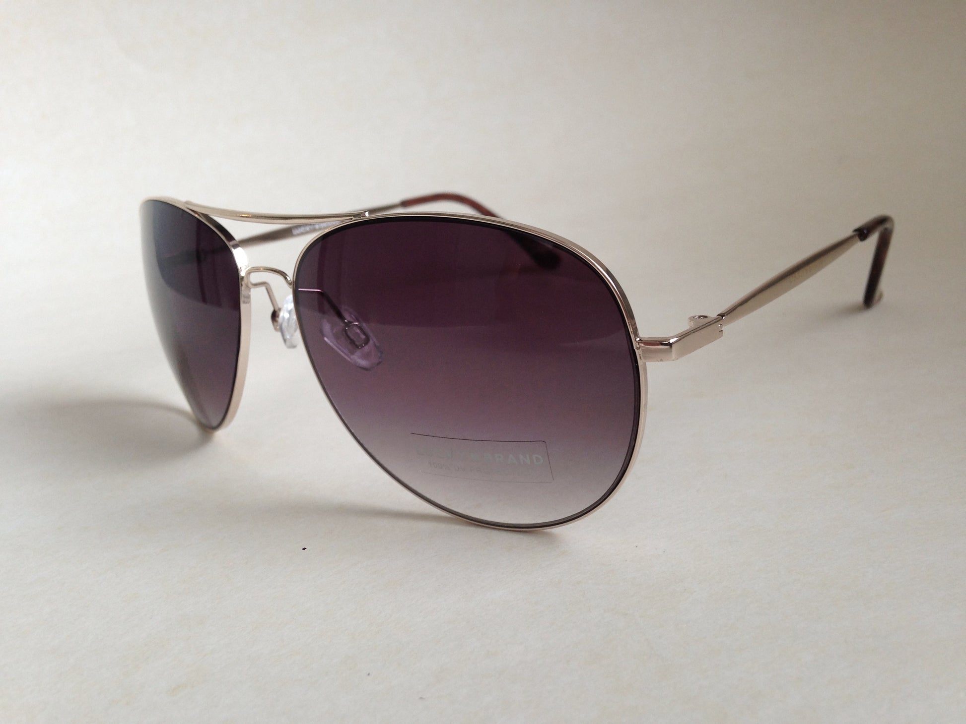 Lucky Brand Mens Aviator Sunglasses D917 Pale Gold Metal Gray Gradient Lens - Sunglasses