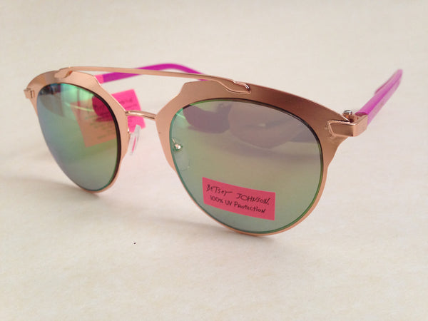 Pink Gold Round Sunglasses - Gold