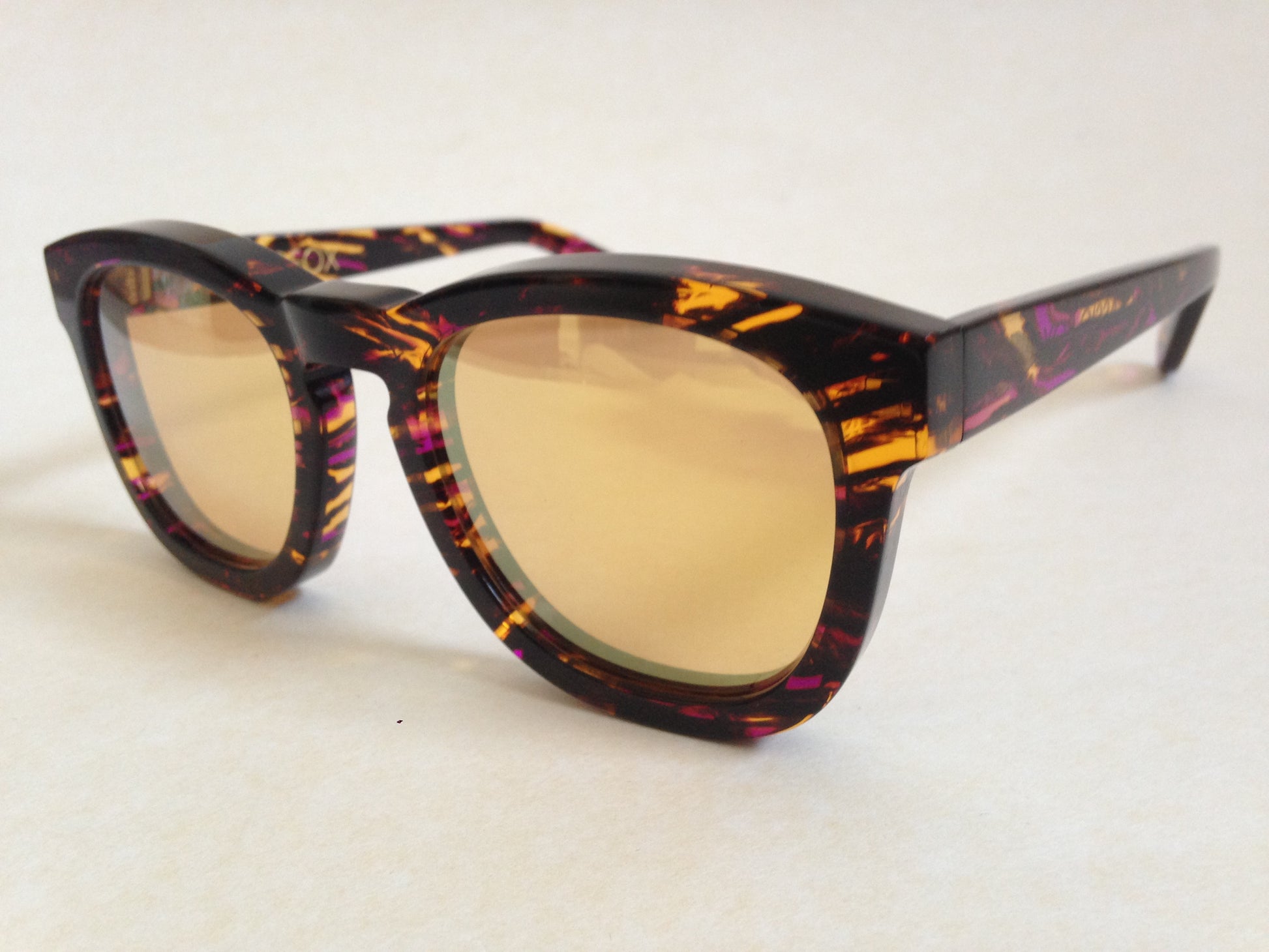 Wildfox Womens Classic Fox Deluxe Color Montage Sunglasses Square Frame Gold Mirror Lens - Sunglasses