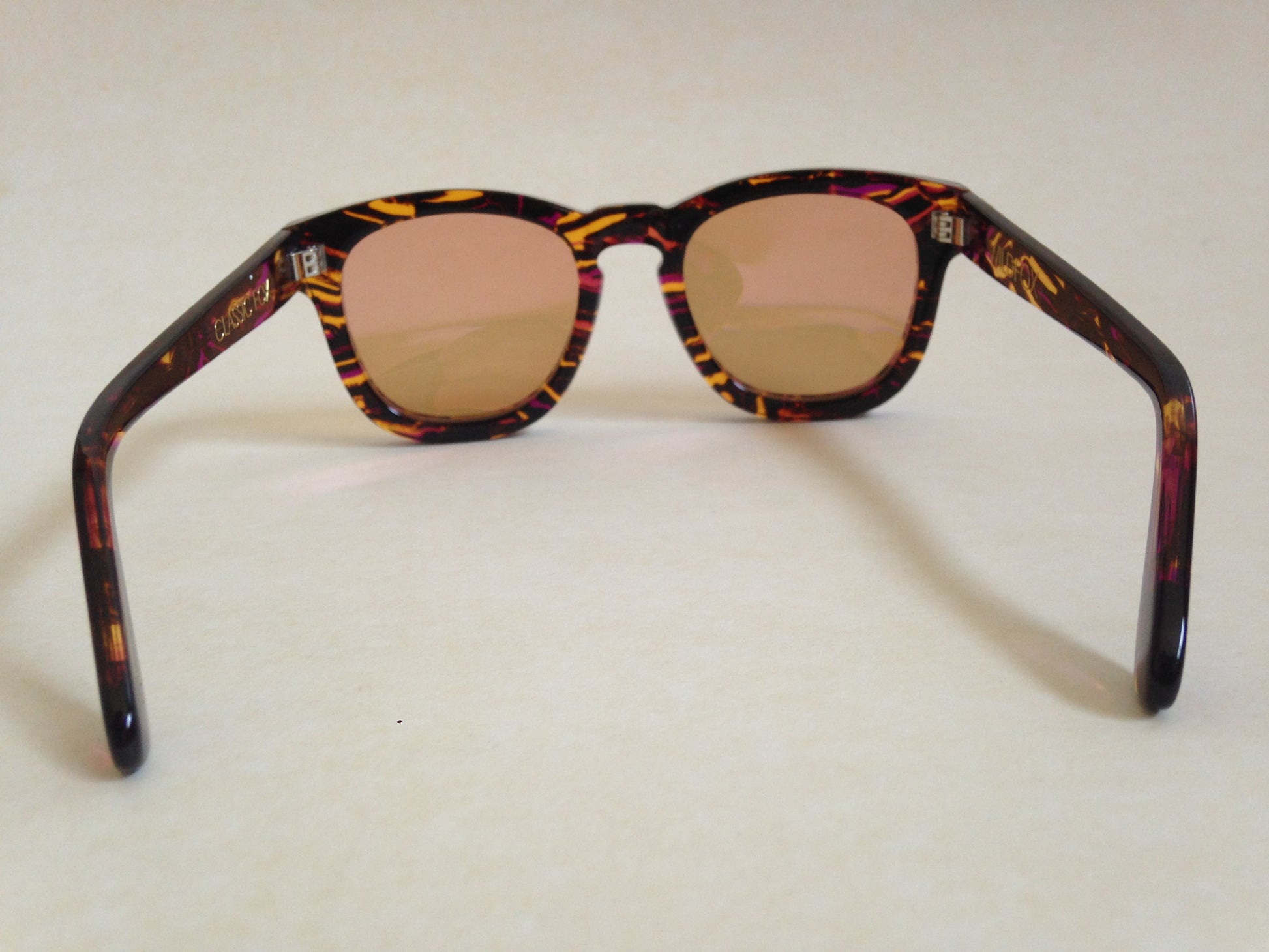 Wildfox Womens Classic Fox Deluxe Color Montage Sunglasses Square Frame Gold Mirror Lens - Sunglasses