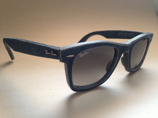 Ray-Ban Denim Wayfarer Sunglasses Rb2140 1163/71 Blue Jean Denim Frame Gray Gradient Lens - Sunglasses