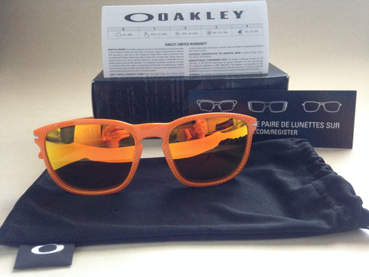 Oakley Enduro Sport Sunglasses Fingerprint Atomic Orange Fire Iridium Mirror Lens Oo9223-22 - Sunglasses