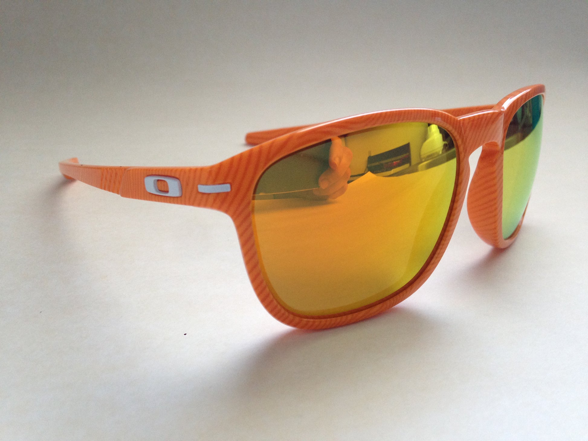 Oakley Enduro Sport Sunglasses Fingerprint Atomic Orange Fire Iridium Mirror Lens Oo9223-22 - Sunglasses