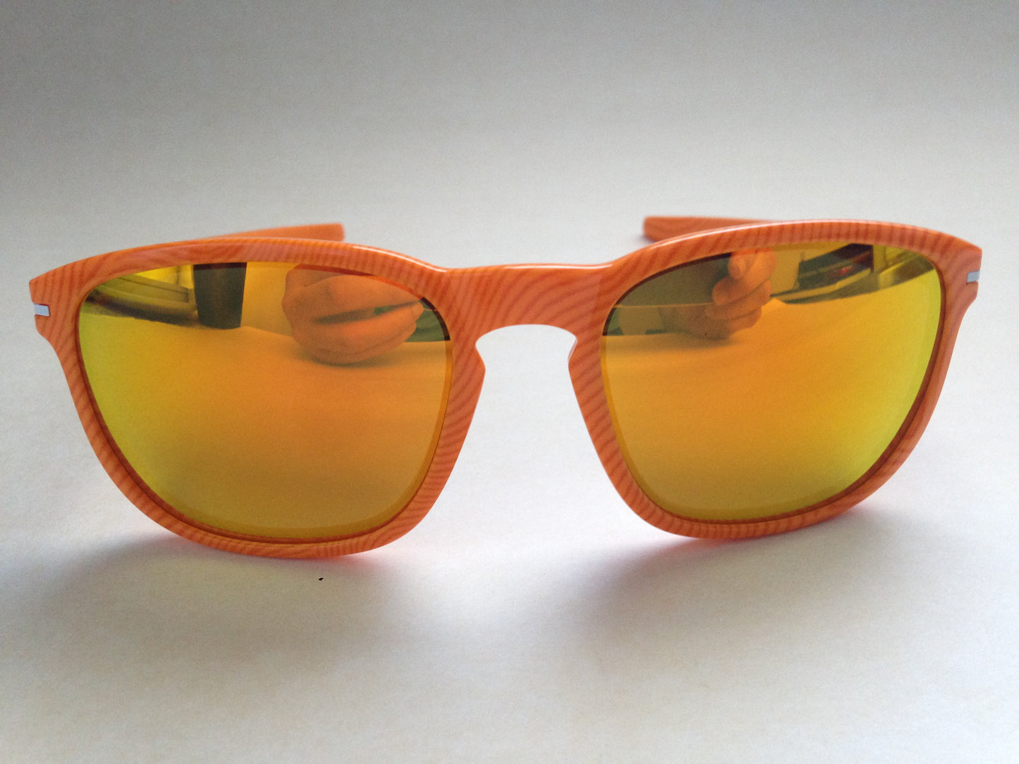 Oakley Enduro Sport Sunglasses Fingerprint Atomic Orange Fire Iridium Mirror Lens Oo9223-22 - Sunglasses
