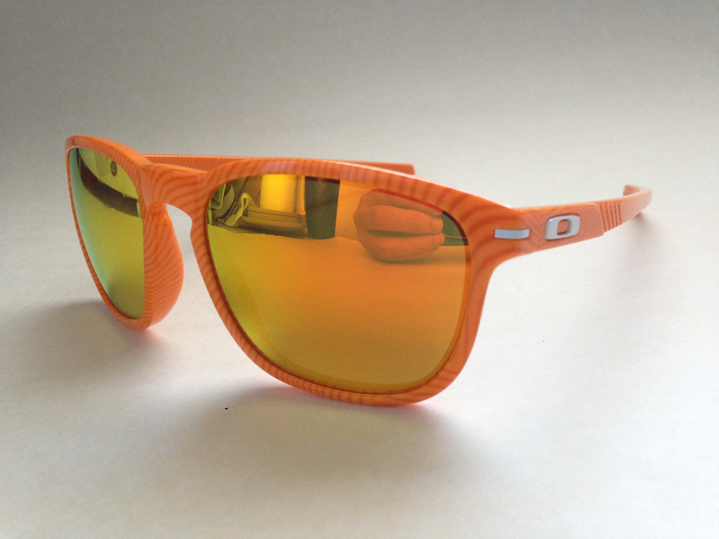 Oakley Enduro Sport Sunglasses Fingerprint Atomic Orange Fire Iridium Mirror Lens Oo9223-22 - Sunglasses