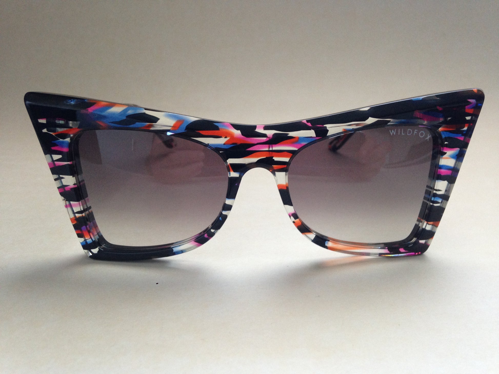 Wildfox Ivy Sunglasses Cat Eye Fireworks Explosion Molded Acetate Frame Gray Gradient Lens - Sunglasses