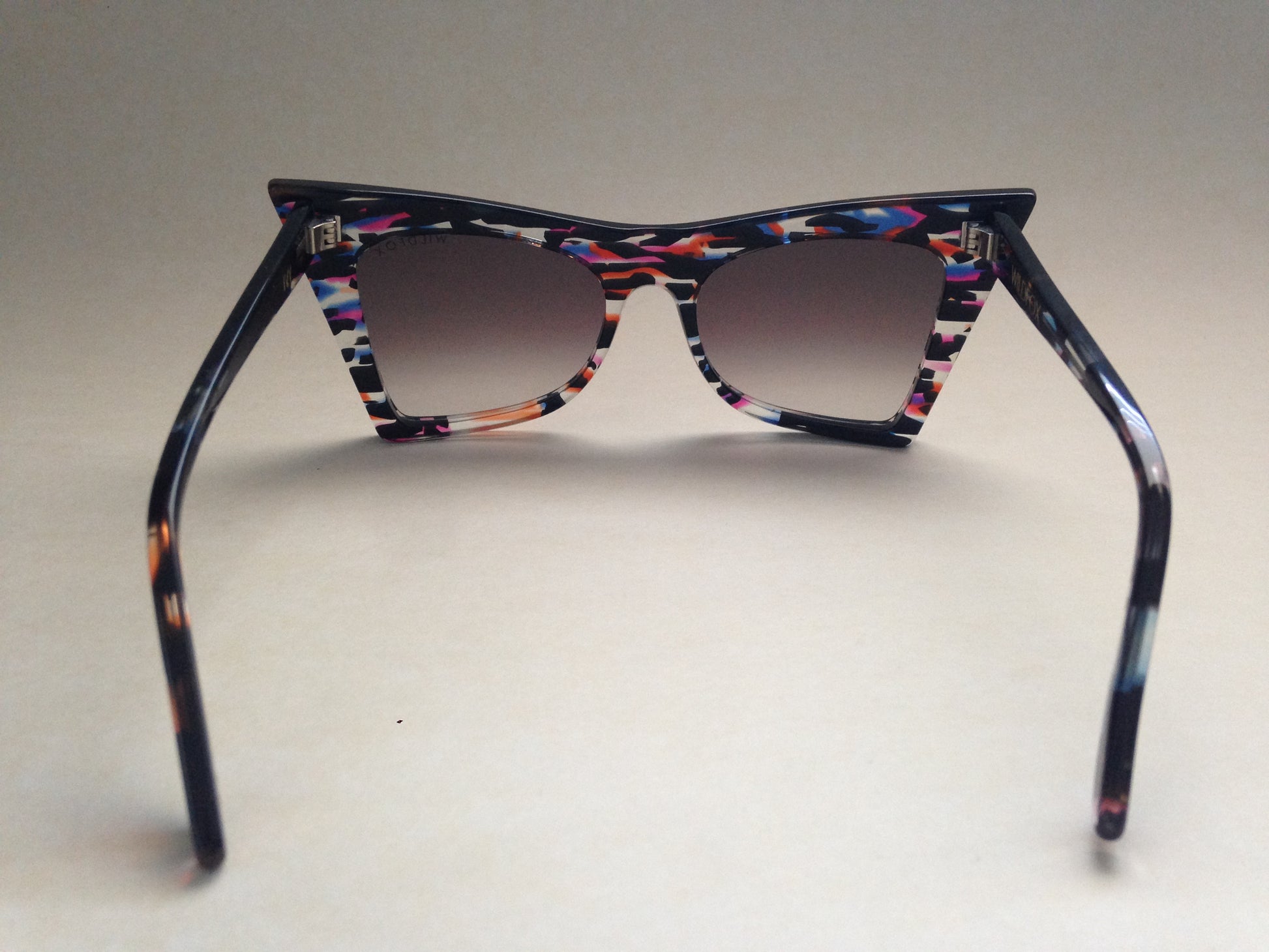 Wildfox Ivy Sunglasses Cat Eye Fireworks Explosion Molded Acetate Frame Gray Gradient Lens - Sunglasses