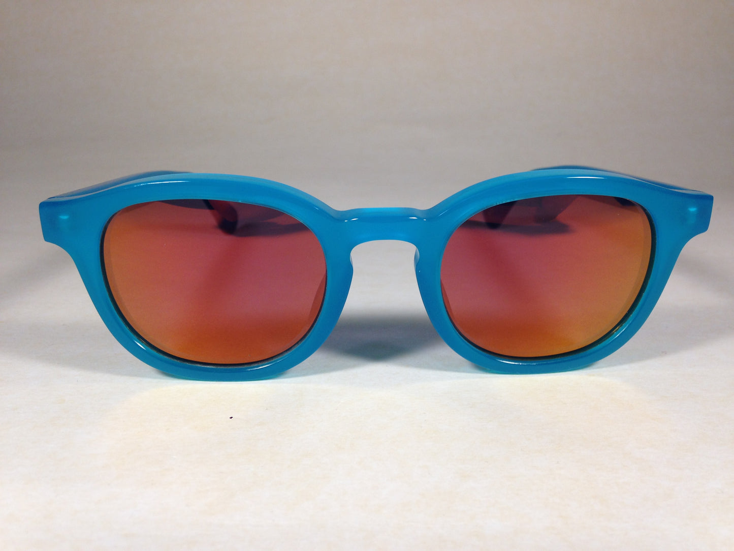 Wildfox Smart Fox Deluxe Turks Sunglasses Square Blue Frame Orange Pink Mirror Lens - Sunglasses
