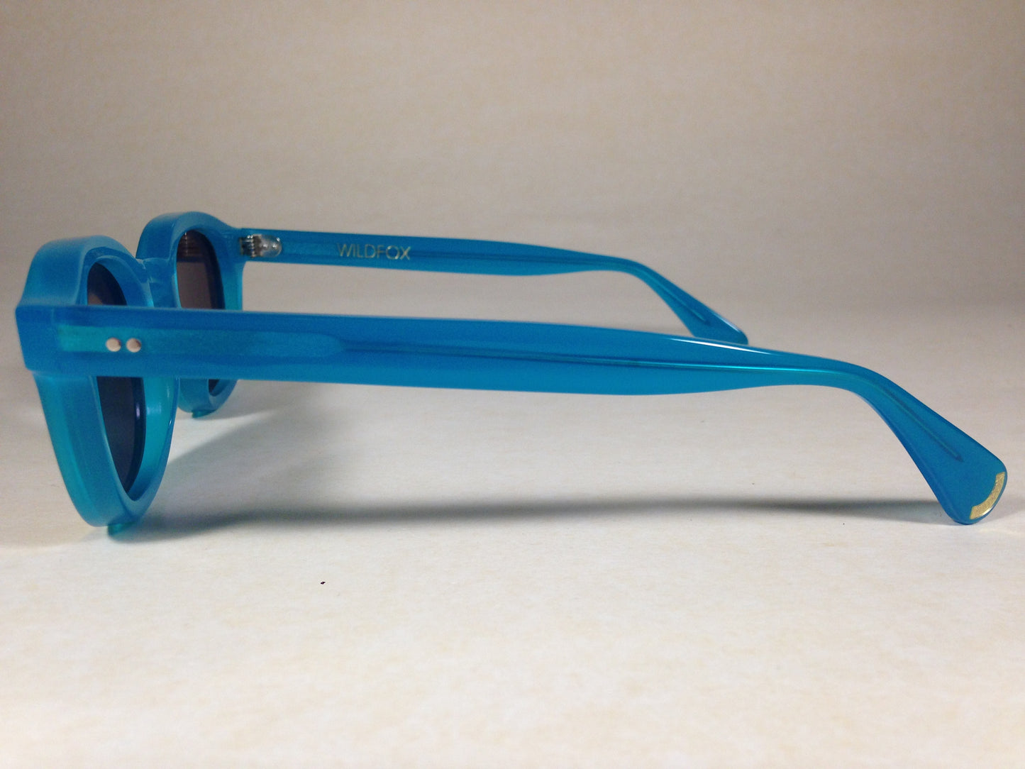 Wildfox Smart Fox Deluxe Turks Sunglasses Square Blue Frame Orange Pink Mirror Lens - Sunglasses