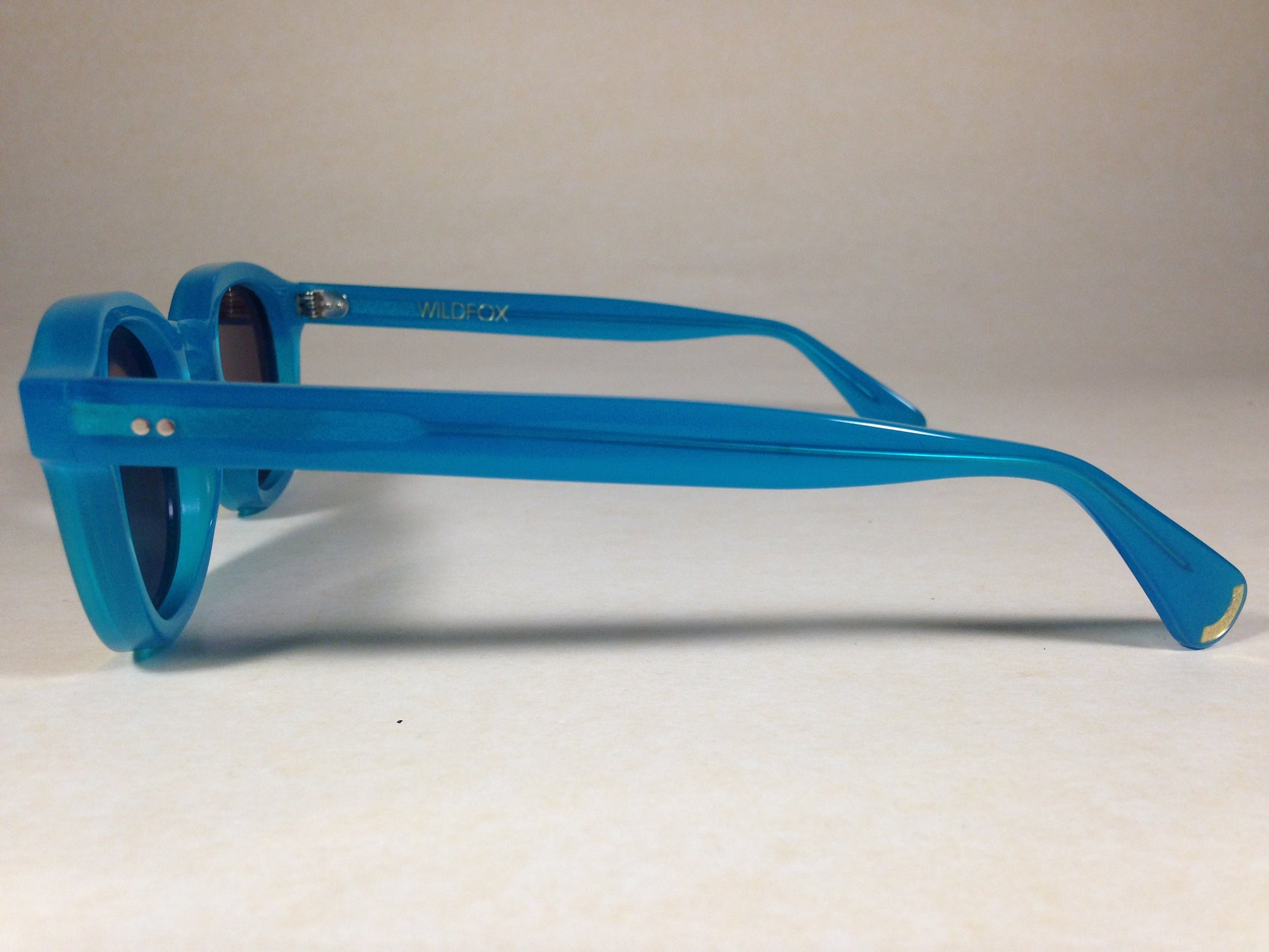 Wildfox Smart Fox Deluxe Turks Sunglasses Square Blue Frame Orange Pink Mirror Lens - Sunglasses