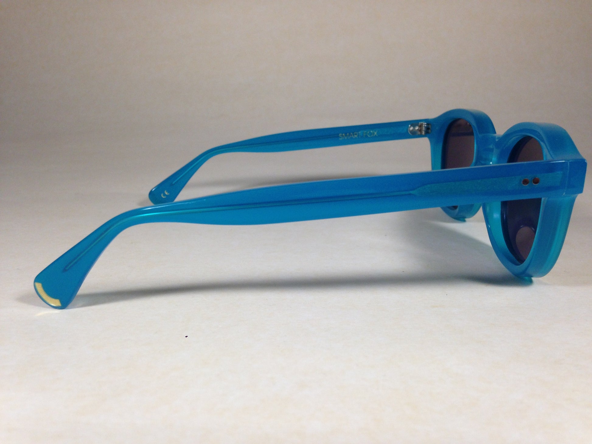 Wildfox Smart Fox Deluxe Turks Sunglasses Square Blue Frame Orange Pink Mirror Lens - Sunglasses