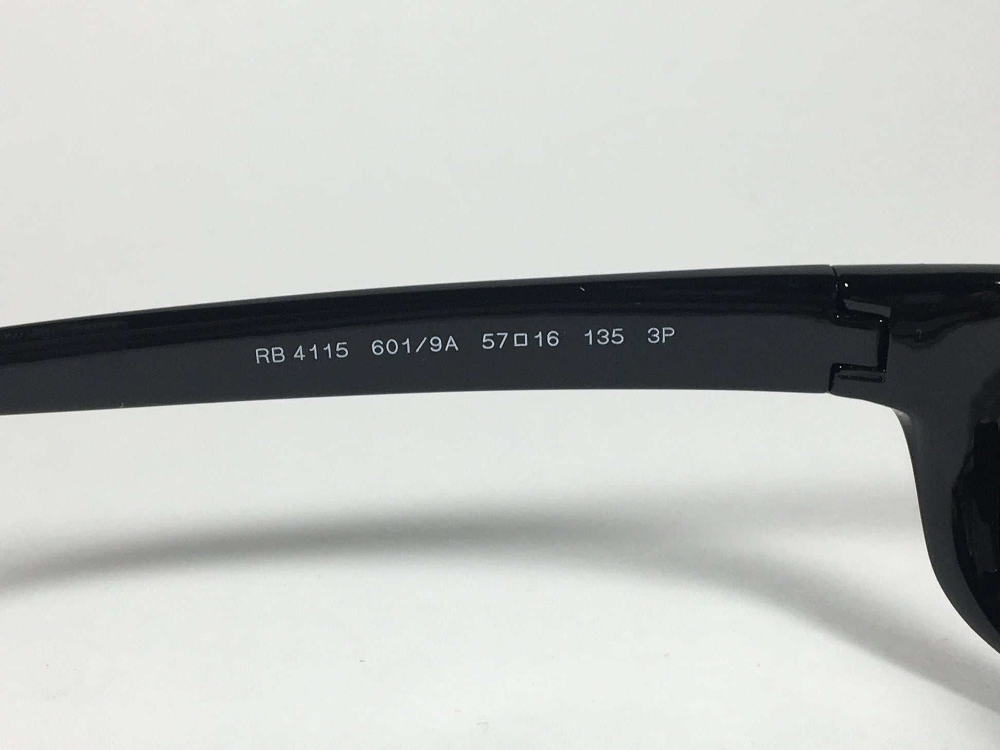Ray-Ban Polarized Small Predator Active Lifestyle Sunglasses RB4115 601/9A Wrap Black Gloss Green Lens - Sunglasses