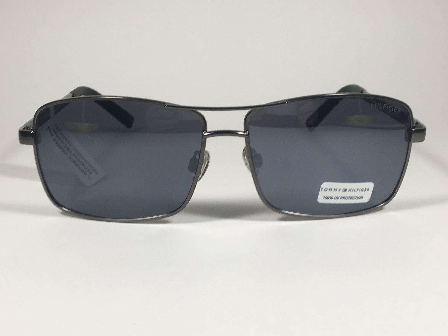 Tommy Hilfiger Brody Rectangle Sunglasses Gunmetal Gray Frame Gray Lens BRODY MM OM308 - Sunglasses