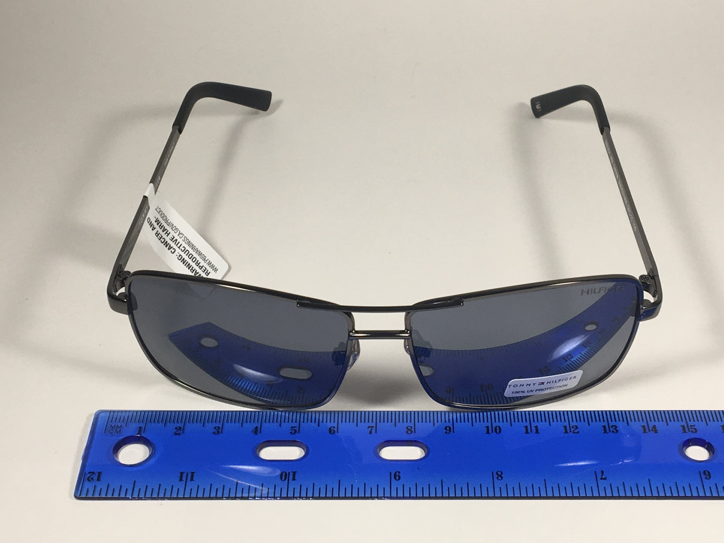 Tommy Hilfiger Brody Rectangle Sunglasses Gunmetal Gray Frame Gray Lens BRODY MM OM308 - Sunglasses