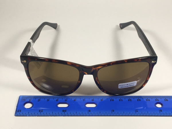 Tommy Hilfiger Conrad Rectangular Sunglasses Brown Tortoise Frame Brow