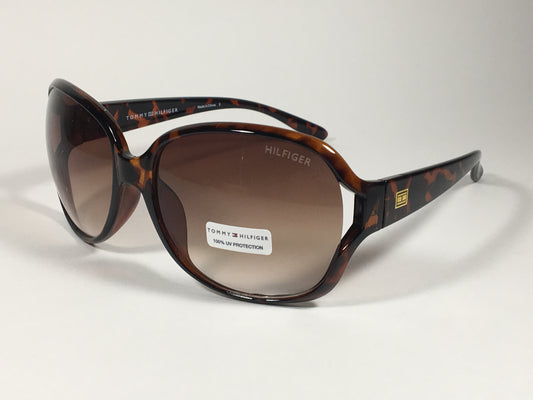 Tommy Hilfiger Trista Vented Oversize Sunglasses Brown Tortoise Frame Brown Gradient Lens TRISTA WP OL33 - Sunglasses