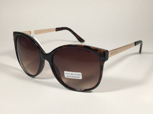 Tommy Hilfiger Breeda Sunglasses Brown Tortoise Gold Tone Frame Brown Gradient Lens BREEDA WP OL429 - Sunglasses