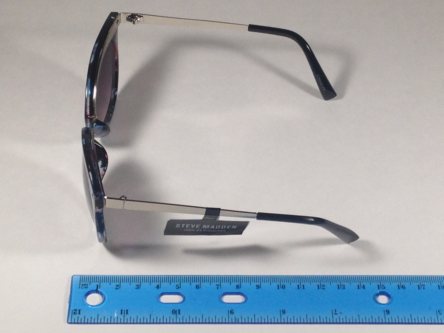 Steve Madden Cat Eye Sunglasses Flowers Smoke Gradient Lens Silver Metal Sm865127 Floral - Sunglasses