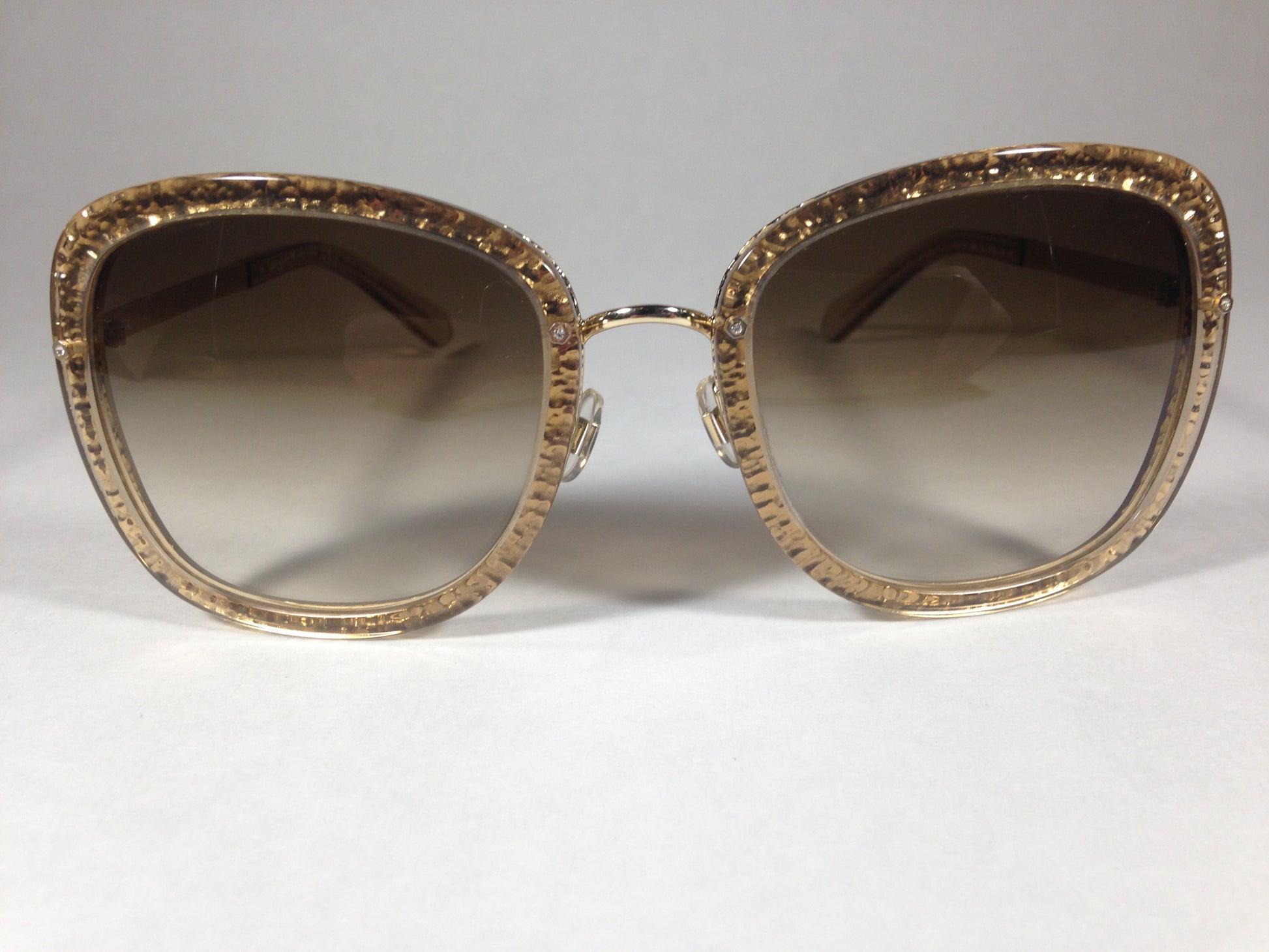 Kate Spade Womens Scottie 0Cw2 Cc Butterfly Sunglasses Gold Glitter Brown Gradient New - Sunglasses