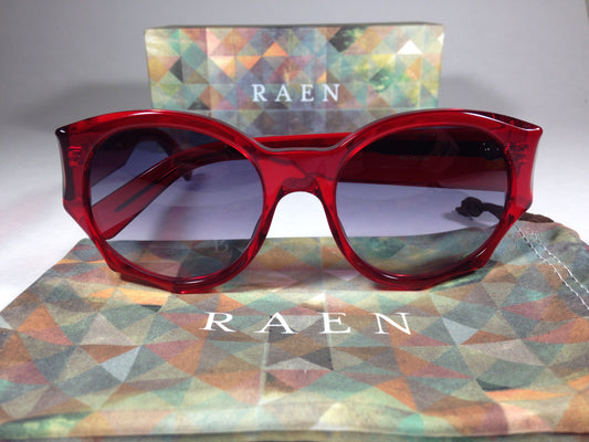 Raen Rotas Red Crystal Sunglasses Round Clear Red Smoke Gray Gradient Len Rot-068-Gradsmk - Sunglasses
