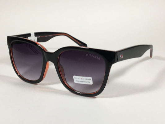 Tommy Hilfiger Clara Square Sunglasses Red Pink And Black Frame Smoke Gradient Lens CLARA WP OL363 - Sunglasses