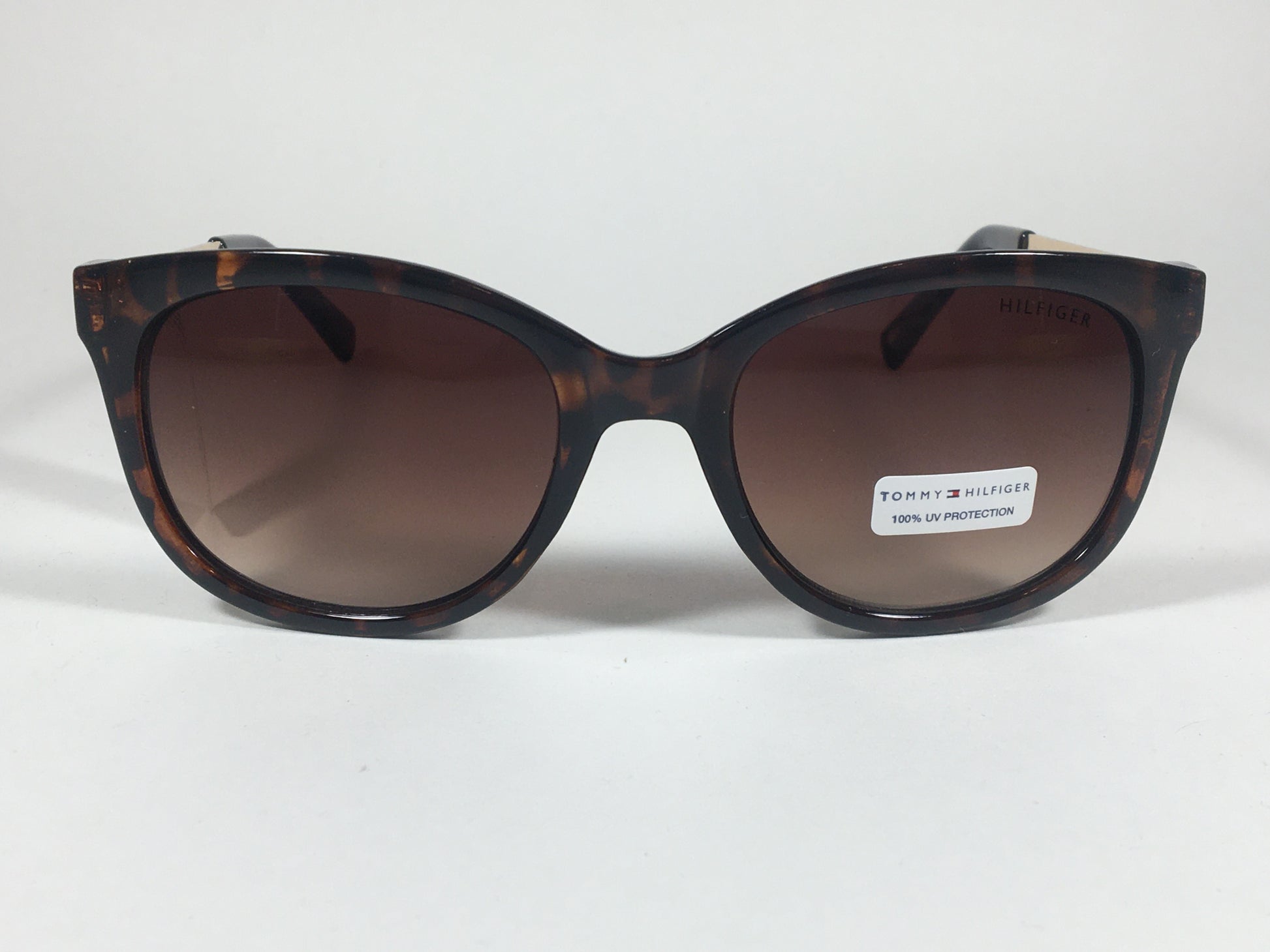 Tommy Hilfiger Olivia Square Sunglasses Brown Tortoise and Gold Frame Brown Lens OLIVIA WP OL269 - Sunglasses