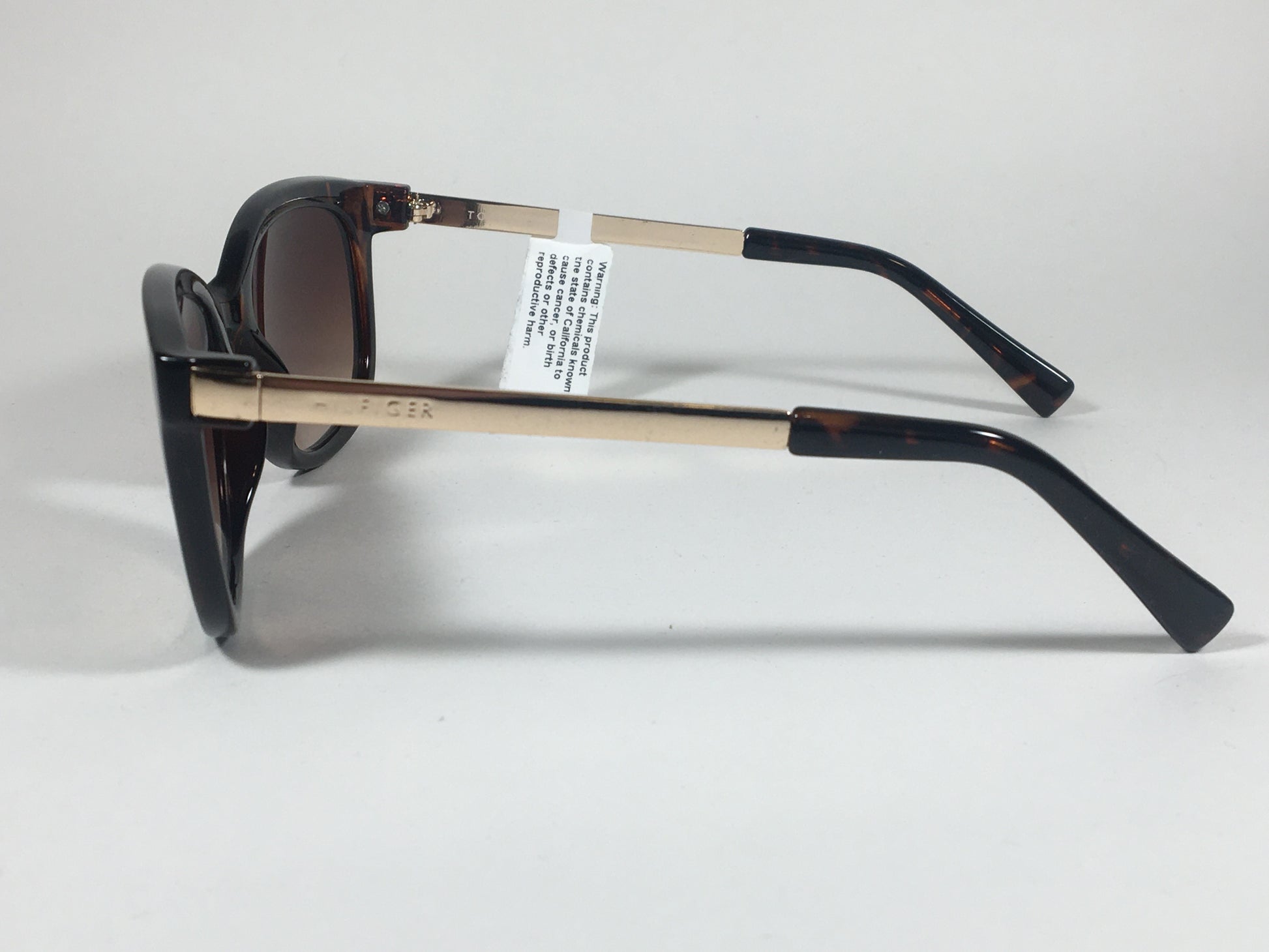 Tommy Hilfiger Olivia Square Sunglasses Brown Tortoise and Gold Frame Brown Lens OLIVIA WP OL269 - Sunglasses