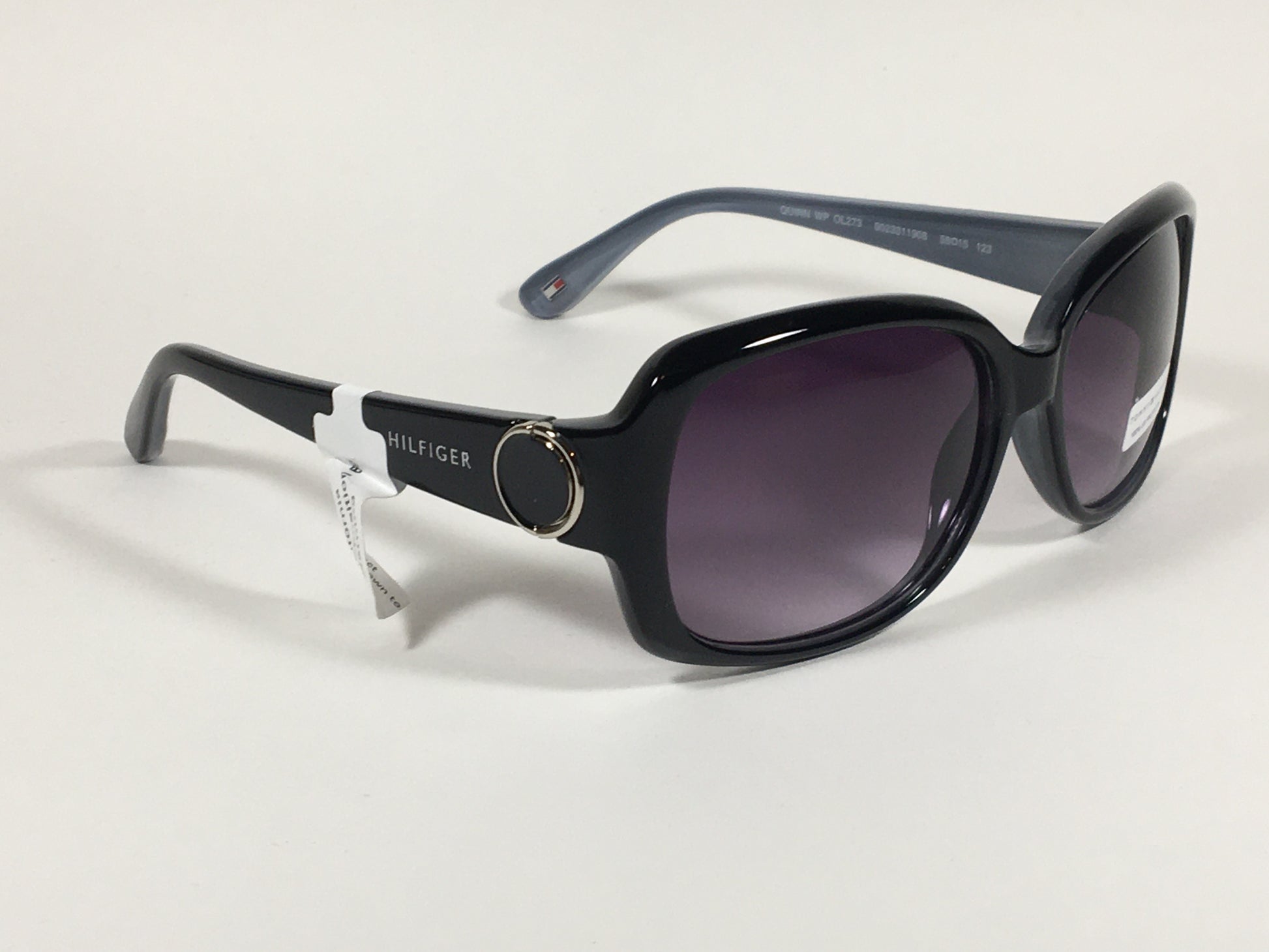 Tommy Hilfiger Quinn Oval Sunglasses Two Tone Black Gray Blue Frame Smoke Gradient Lens QUINN WP OL273 - Sunglasses