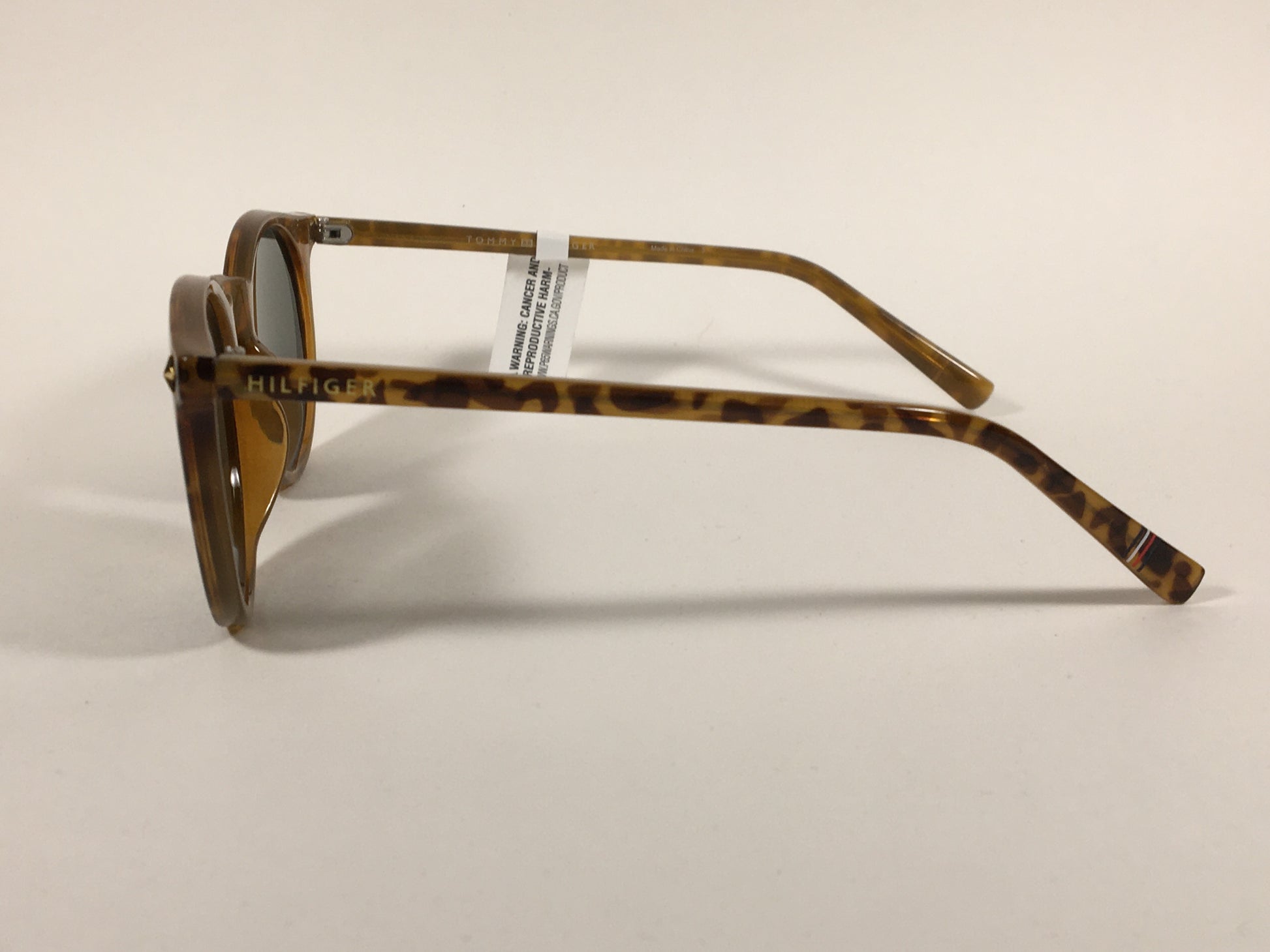 Tommy Hilfiger Biddy Round Keyhole Sunglasses Milk Tortoise Green Lens WP OL407 - Sunglasses