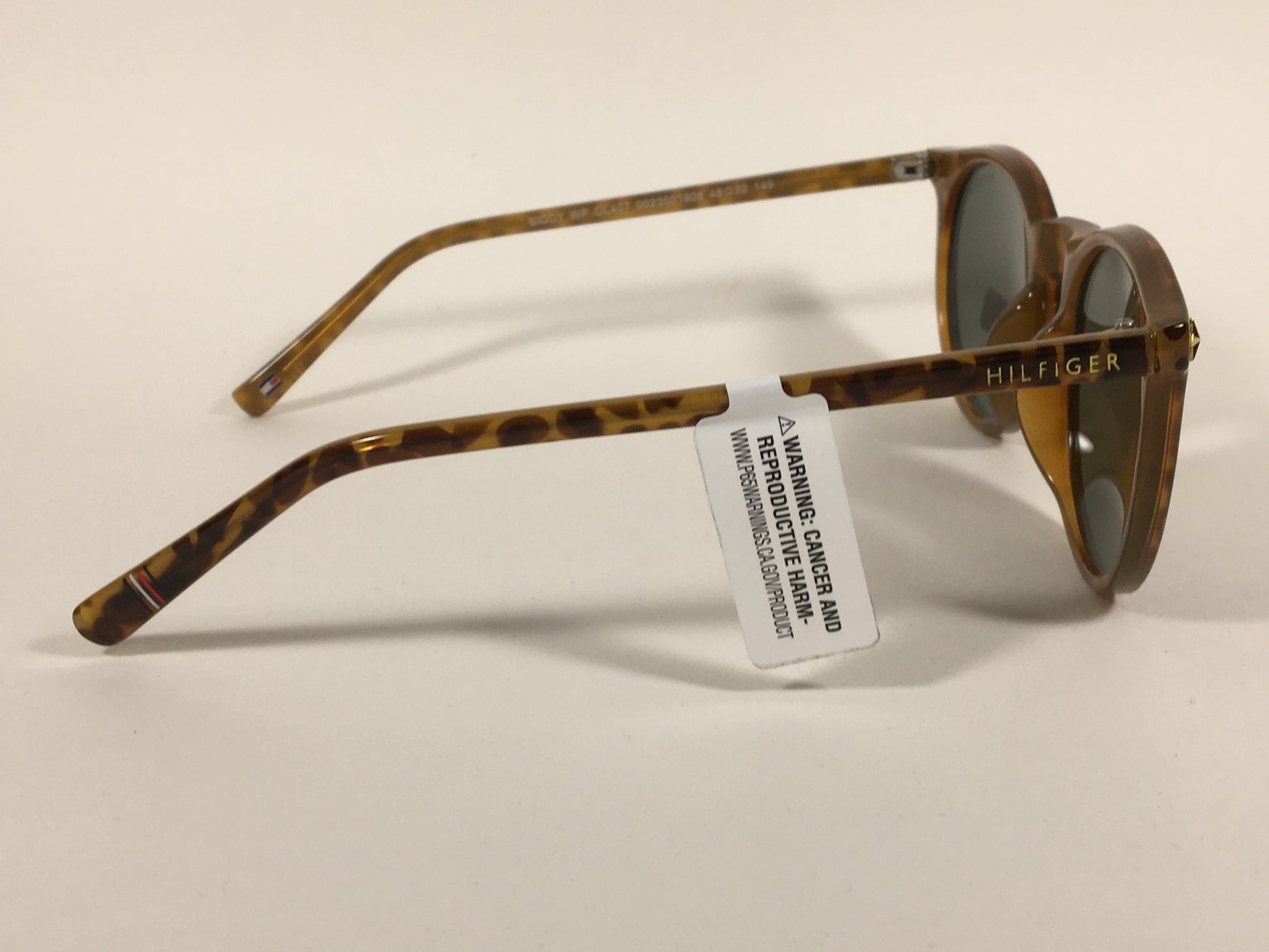 Tommy Hilfiger Biddy Round Keyhole Sunglasses Milk Tortoise Green Lens WP OL407 - Sunglasses