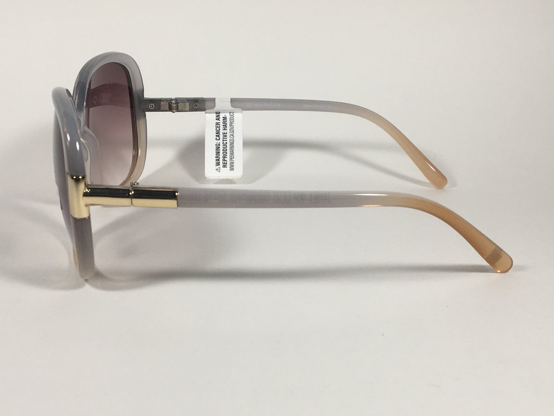 Tommy Hilfiger Janet Large Oval Sunglasses Gray Nude Frame Brown Gradient Lens JANET WP OL90 - Sunglasses