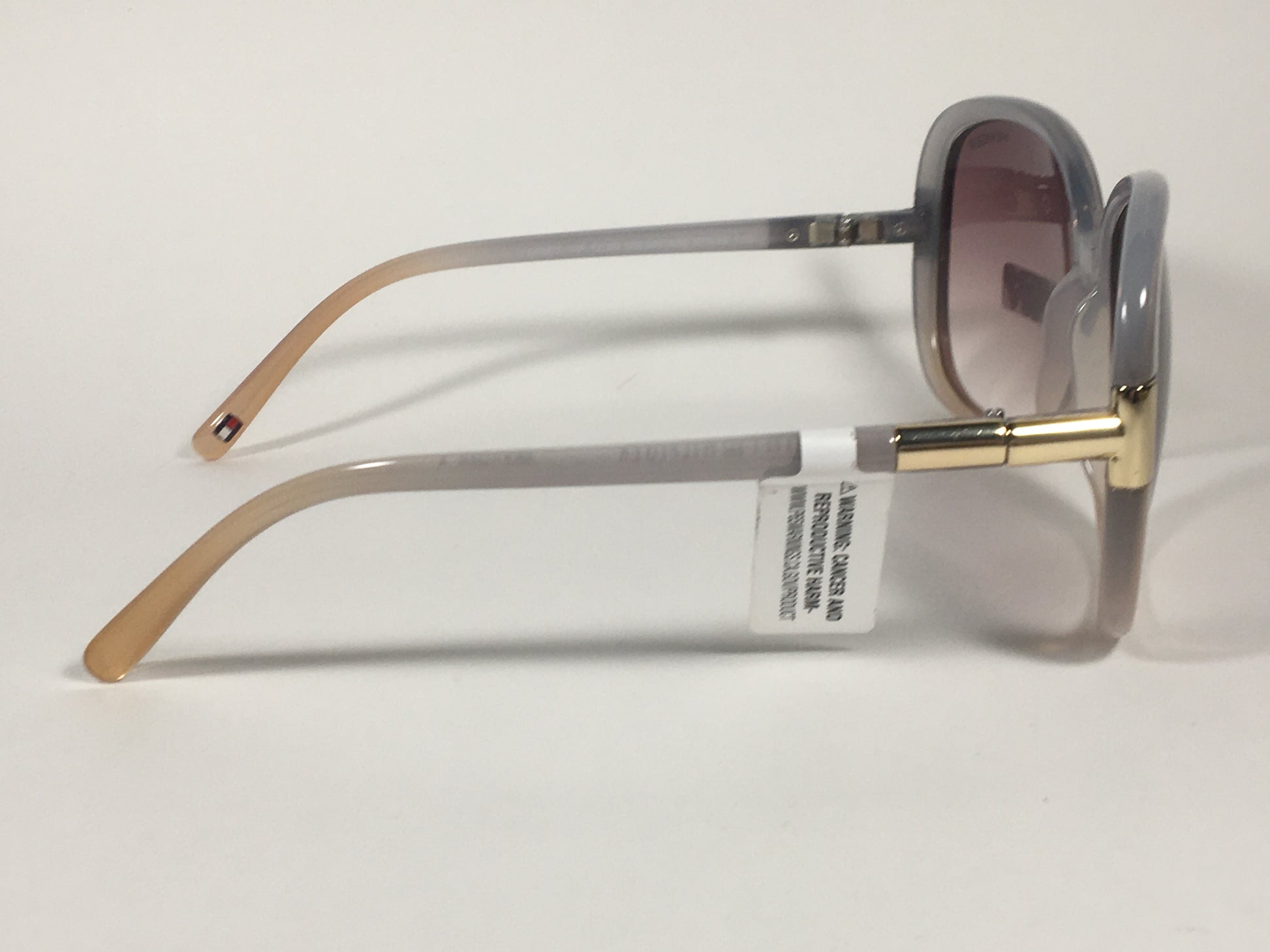 Tommy Hilfiger Janet Large Oval Sunglasses Gray Nude Frame Brown Gradient Lens JANET WP OL90 - Sunglasses