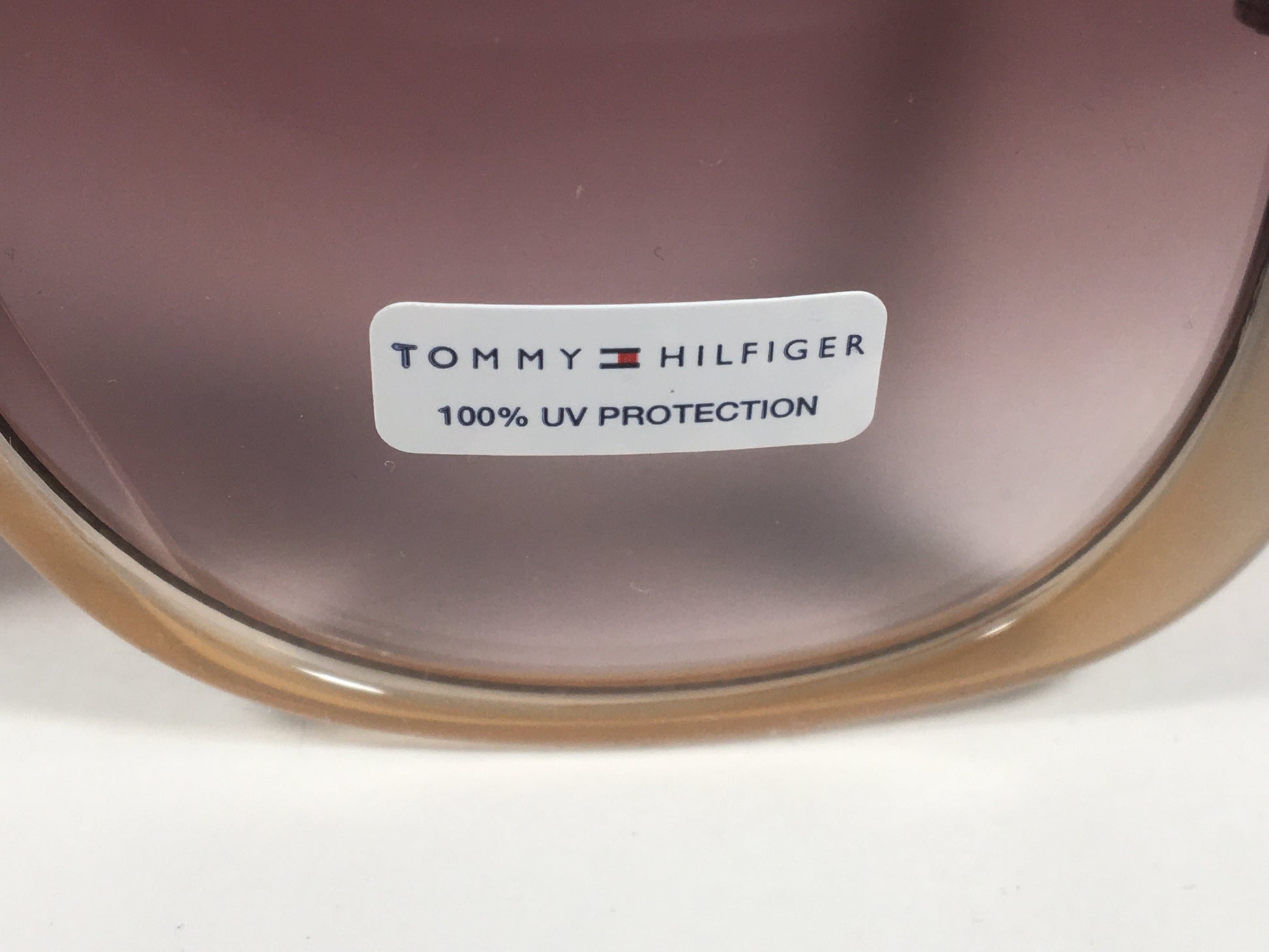 Tommy Hilfiger Janet Large Oval Sunglasses Gray Nude Frame Brown Gradient Lens JANET WP OL90 - Sunglasses