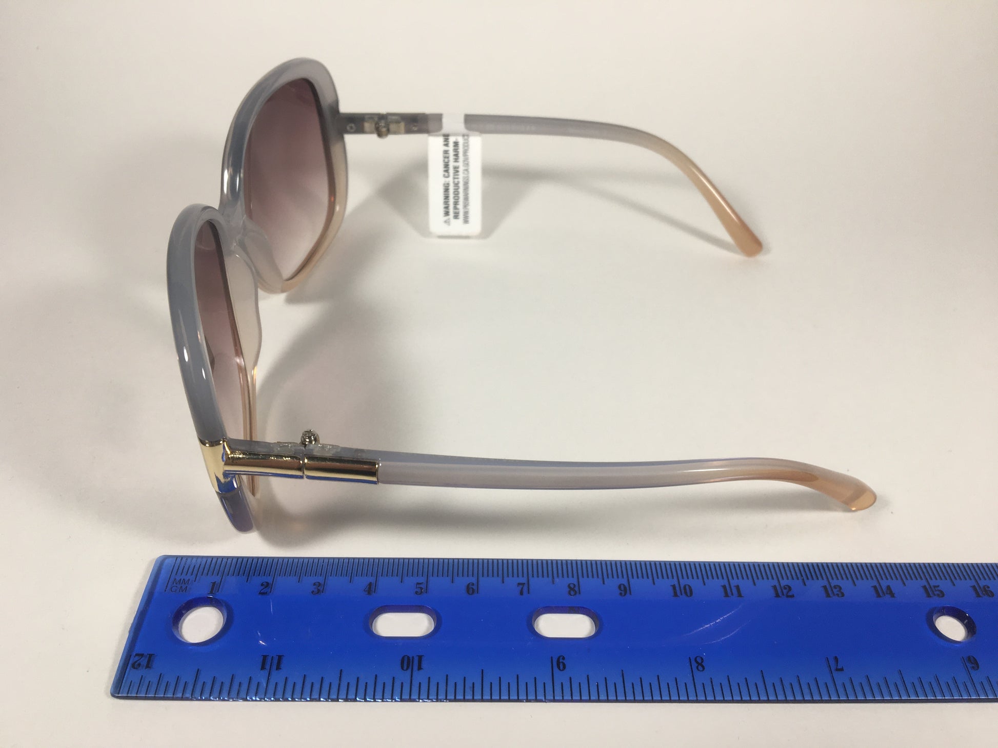 Tommy Hilfiger Janet Large Oval Sunglasses Gray Nude Frame Brown Gradient Lens JANET WP OL90 - Sunglasses