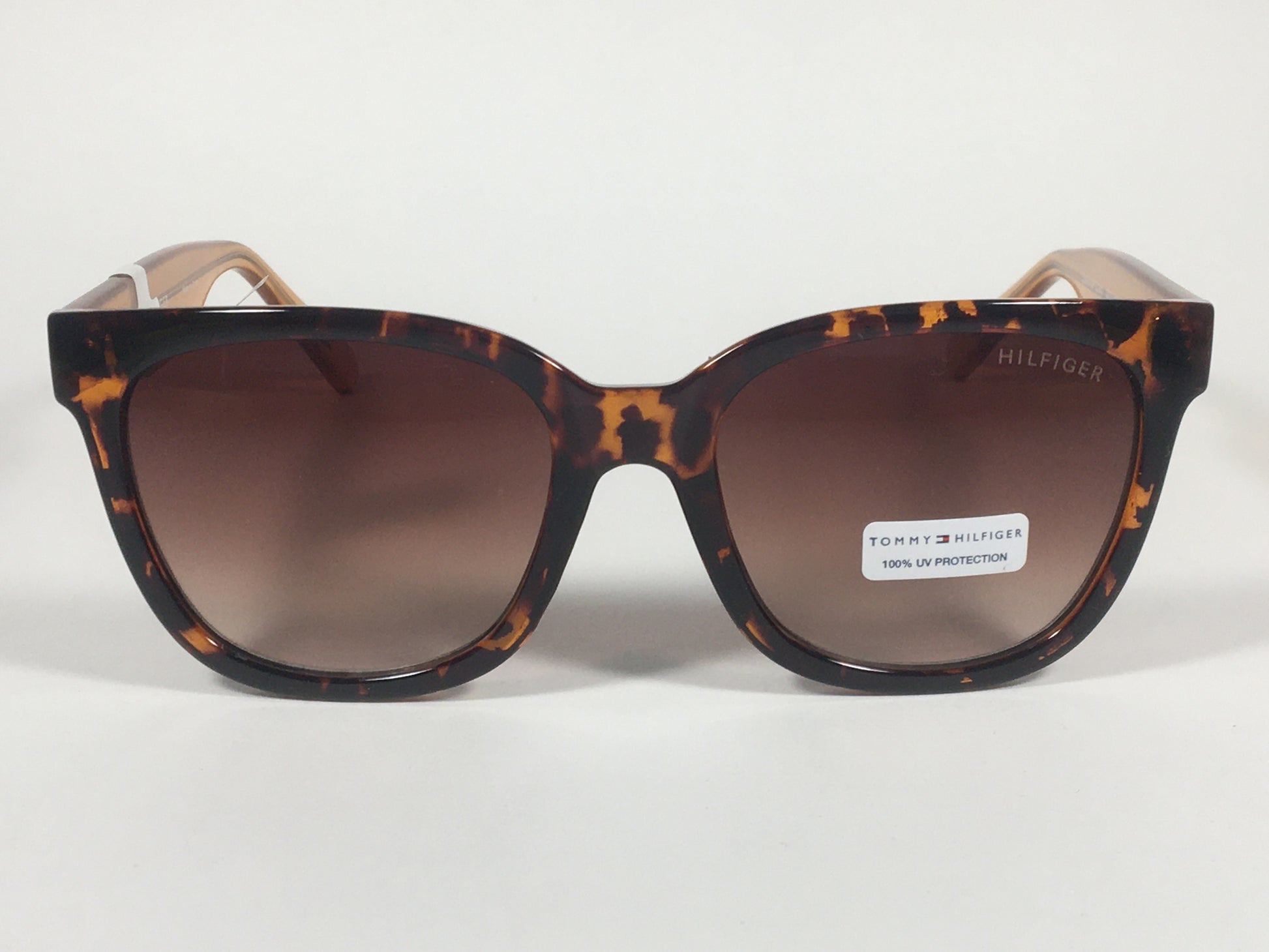 Tommy Hilfiger Clara Square Sunglasses Brown Tortoise Brown Gradient Lens CLARA WP OL363 - Sunglasses