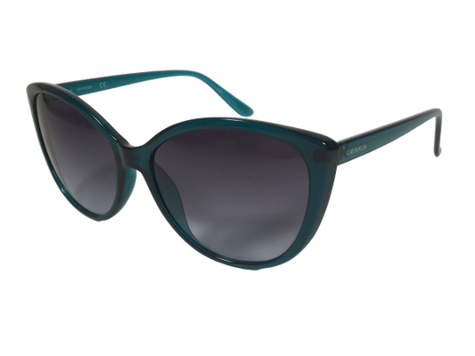Calvin Klein Cat Eye Sunglasses CK19543S 430 Teal Green Blue With Gray Smoke Lens - Sunglasses