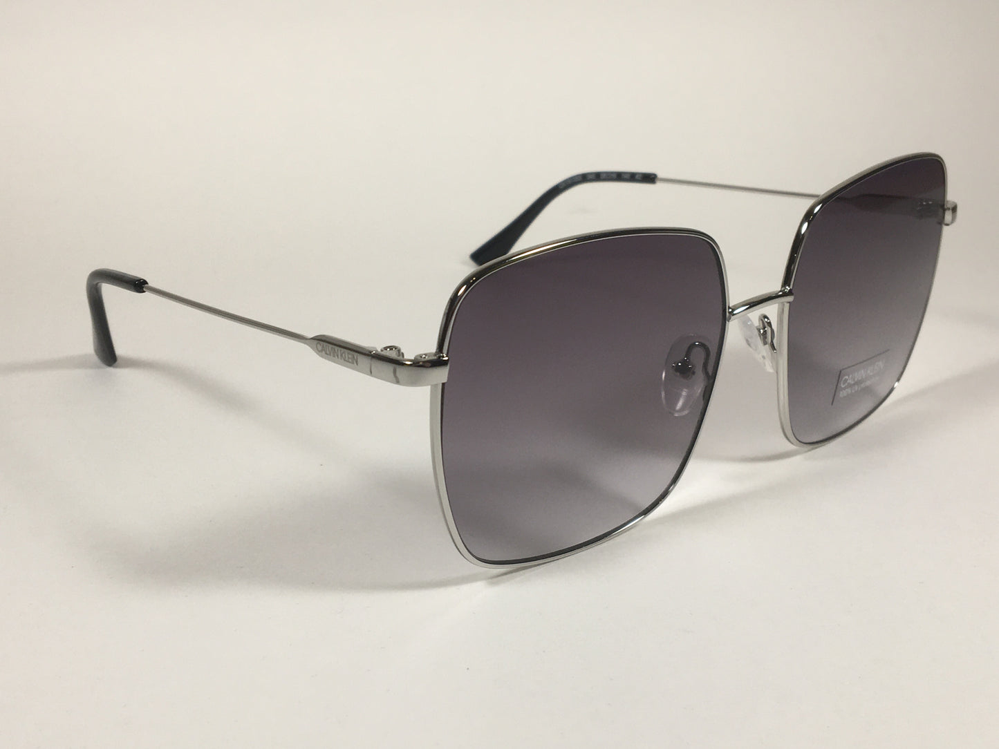 Calvin Klein Square Lens Sunglasses CK19135S 045 Silver Gray Gradient Lens - Sunglasses