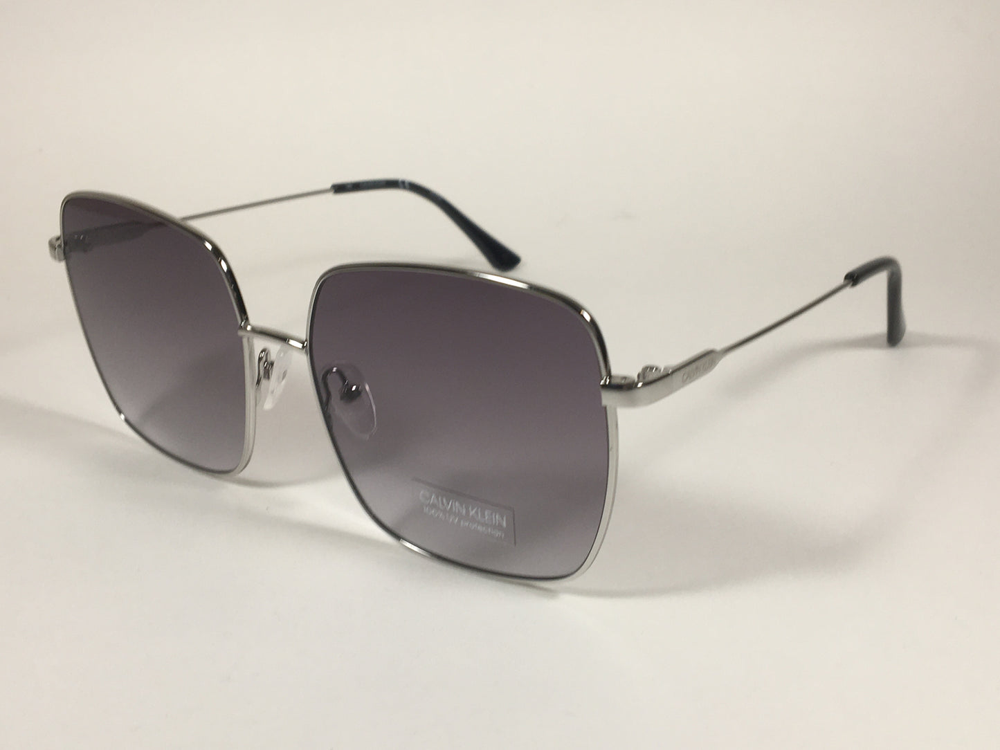 Calvin Klein Square Lens Sunglasses CK19135S 045 Silver Gray Gradient Lens - Sunglasses