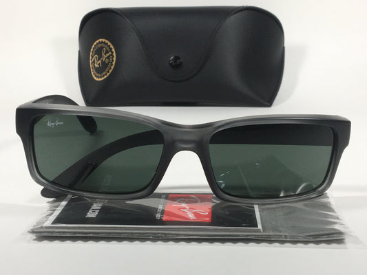 Ray-Ban Active Rectangle Sunglasses Gray Gradient Nylon Frame Green Lens RB4151 893/71 - Sunglasses