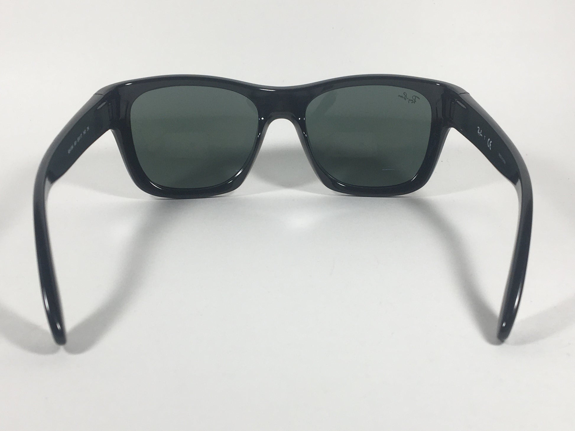 Ray-Ban HighStreet Wayfarer Sunglasses Black Gloss Square Frame Green Lens RB4194 601 - Sunglasses