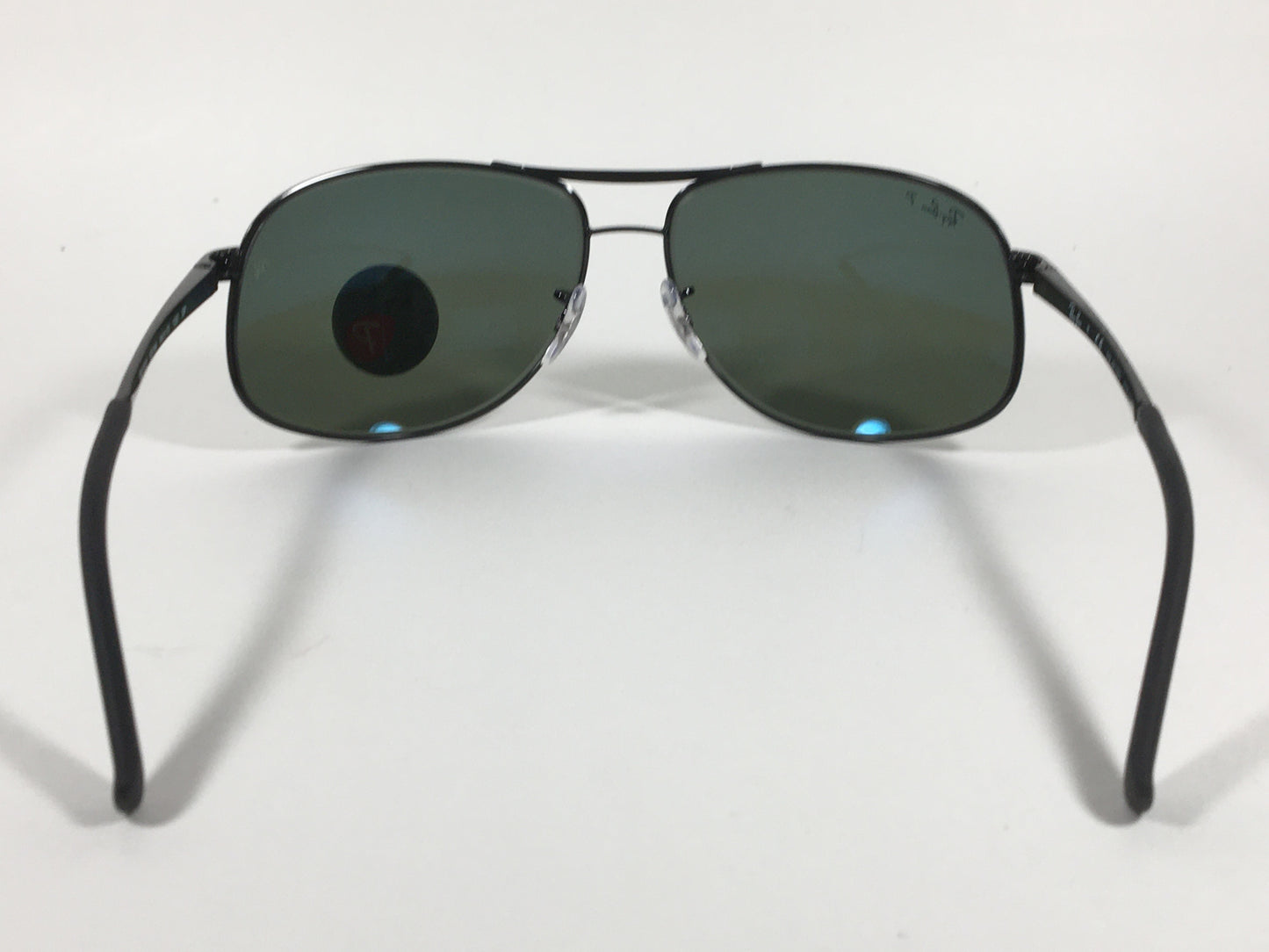 Ray-Ban Highstreet Polarized Aviator Sunglasses Black Green Lens RB3387 002/9A - Sunglasses