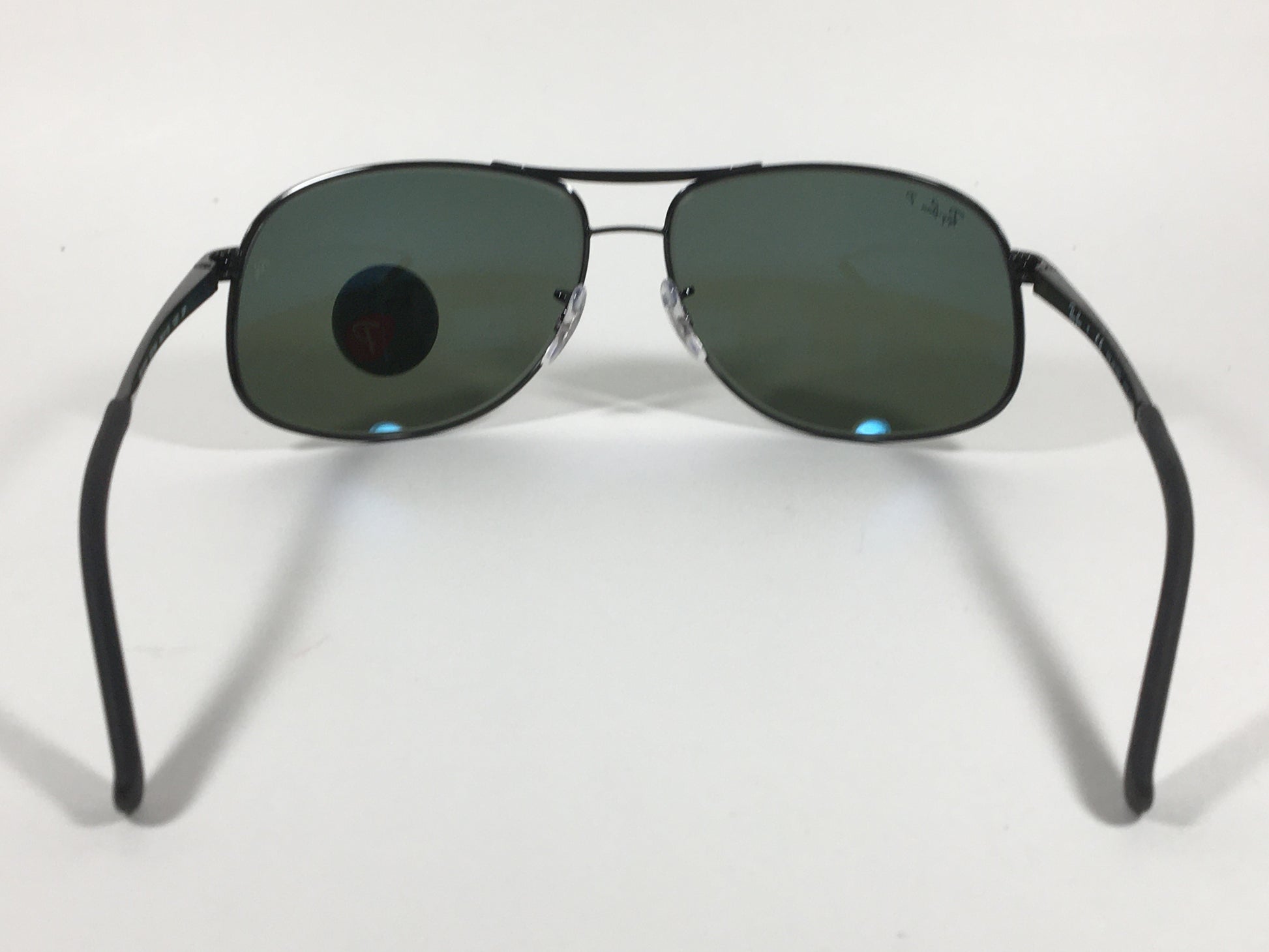 Ray-Ban Highstreet Polarized Aviator Sunglasses Black Green Lens RB3387 002/9A - Sunglasses