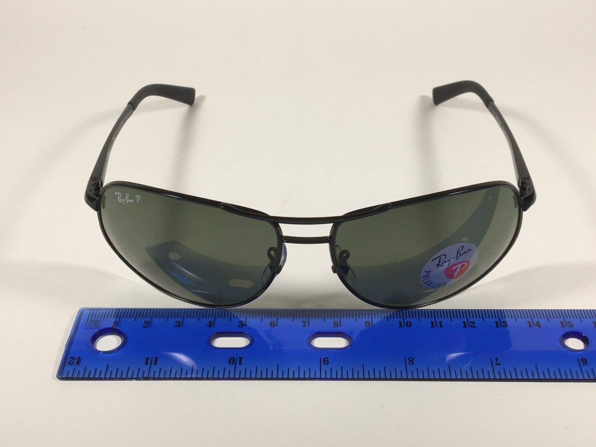 Ray-Ban Highstreet Polarized Aviator Sunglasses Black Green Lens RB3387 002/9A - Sunglasses