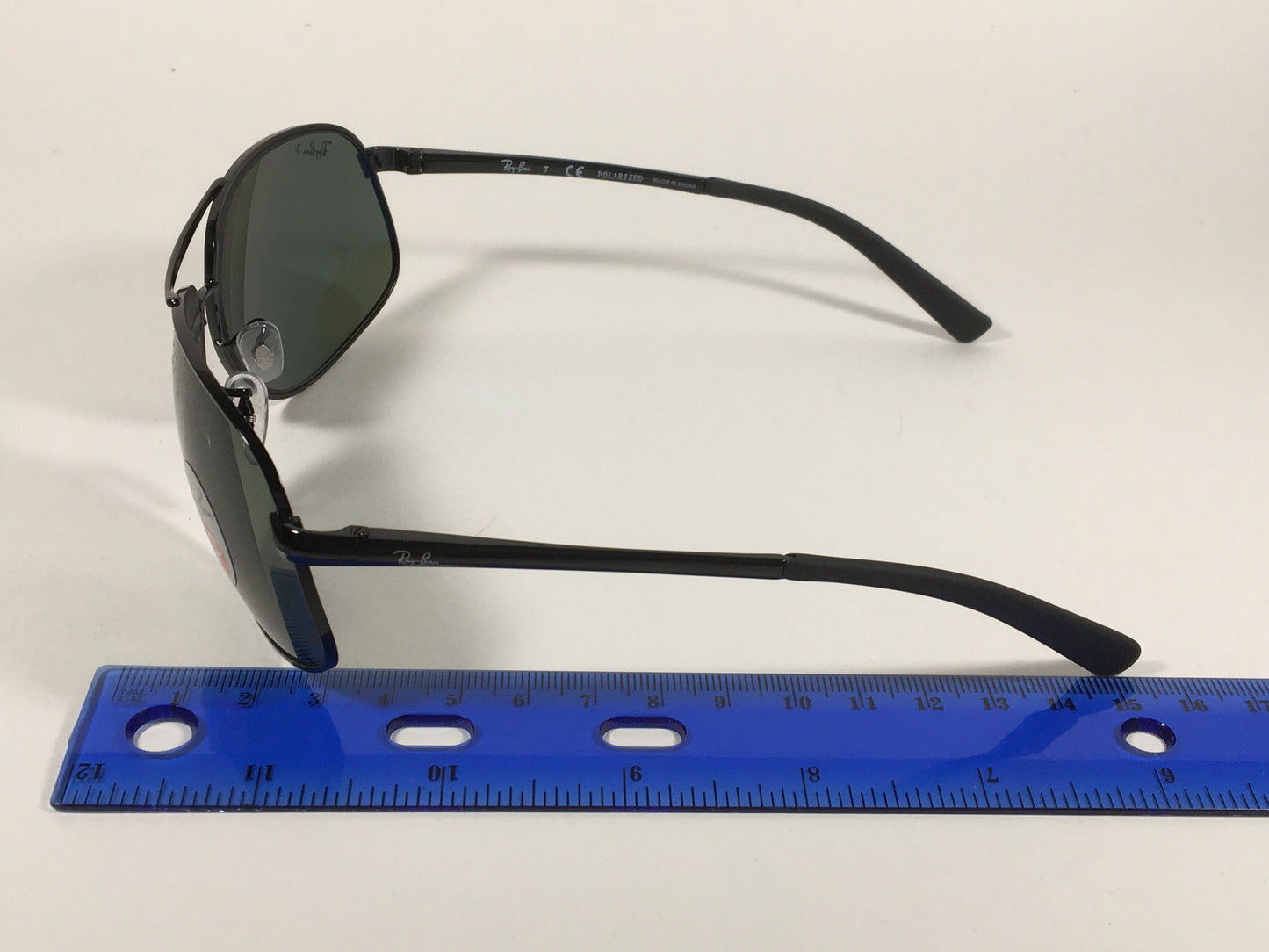 Ray-Ban Highstreet Polarized Aviator Sunglasses Black Green Lens RB3387 002/9A - Sunglasses