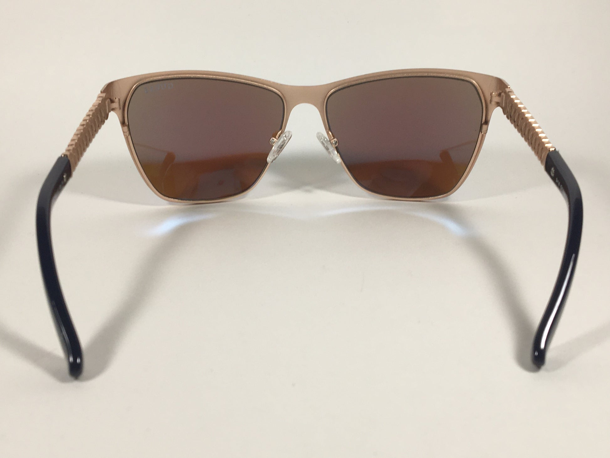 Guess Square Sunglasses GU7403 29X Matte Rose Gold Blue Mirror Lens - Sunglasses