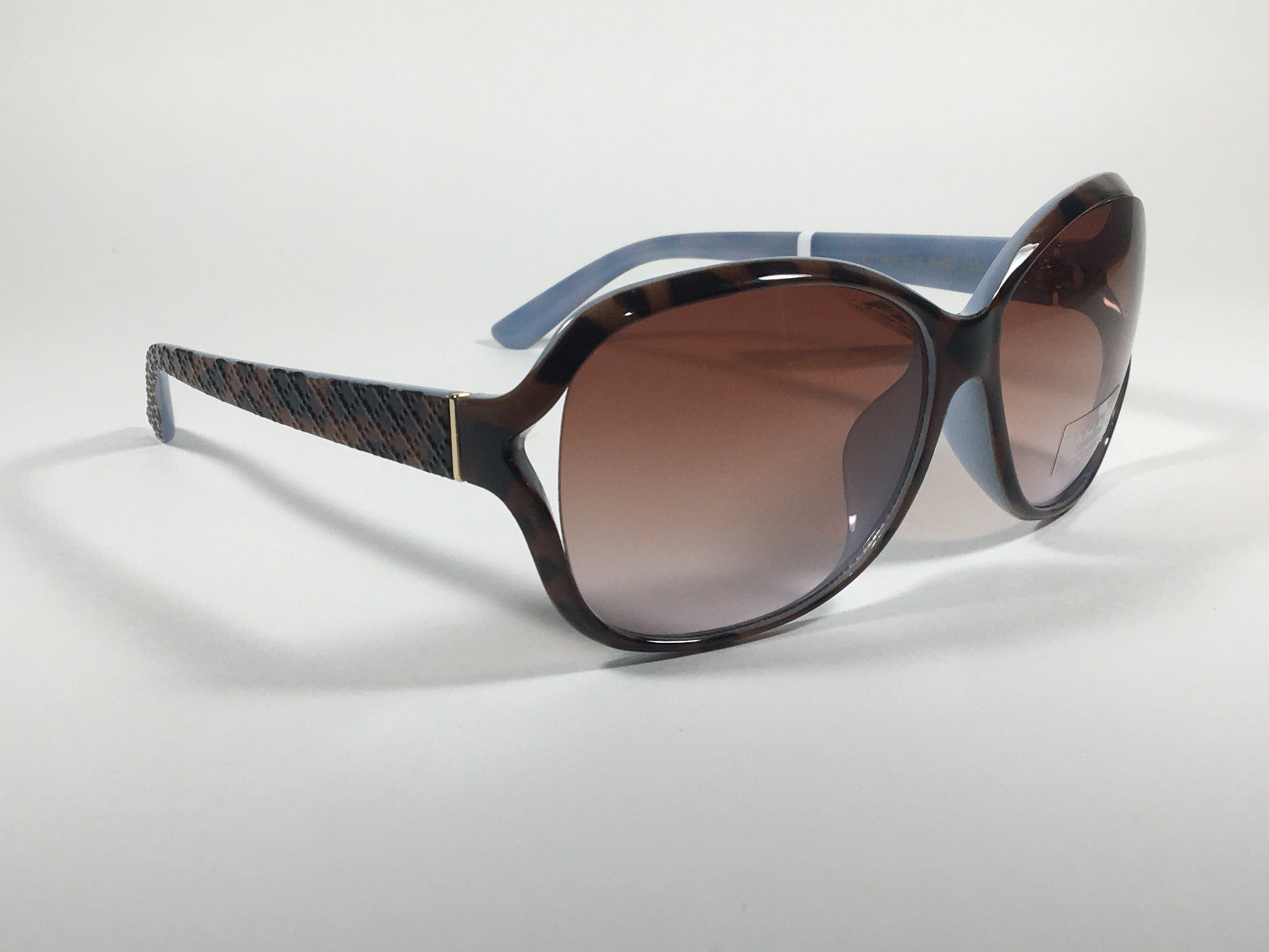 Tahari Large Oval Sunglasses Blue Gray Tortoise Brown Gradient Lens TH660 TSBL - Sunglasses