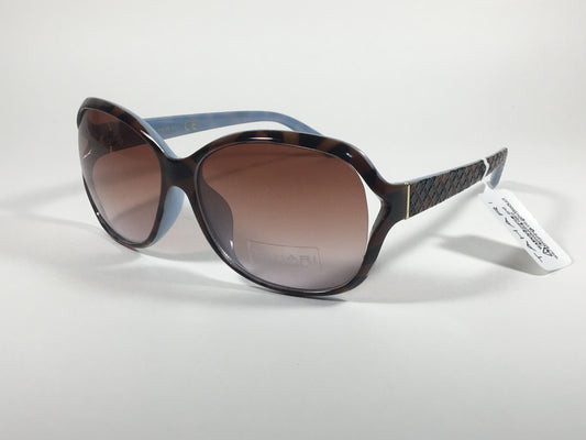 Tahari Large Oval Sunglasses Blue Gray Tortoise Brown Gradient Lens TH660 TSBL - Sunglasses