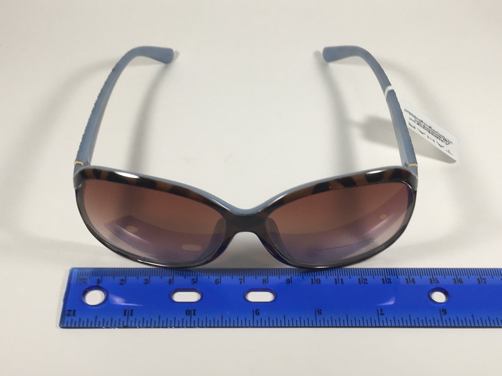 Tahari Large Oval Sunglasses Blue Gray Tortoise Brown Gradient Lens TH660 TSBL - Sunglasses